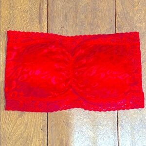 🐆 Lace Bandeau Bra Top Red Leopard Print Vintage Small Hot Topic